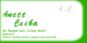 anett csiba business card